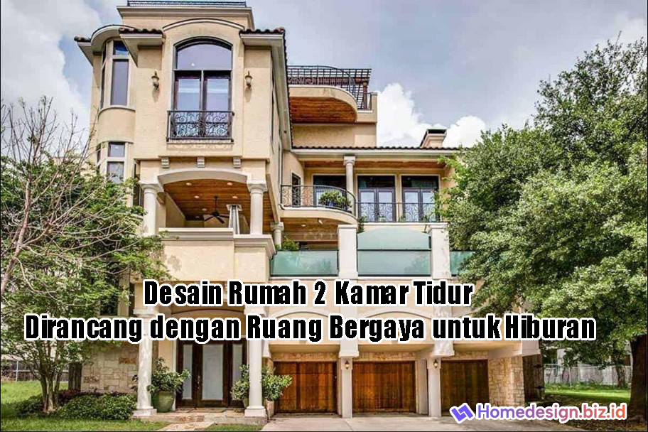Desain Rumah 2 Kamar Tidur Dirancang dengan Ruang Bergaya untuk Hiburan