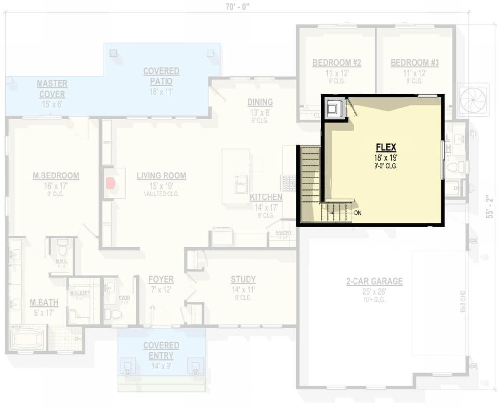 Desain Rumah 3 Kamar Tidur Dengan Ruang Utama Berkubah